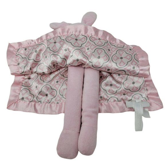 Petit Tresor Pink Bunny Rabbit Security Blanket Lovey Baby Plush 14" Easter - Picture 2 of 4